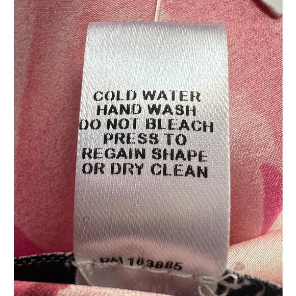 The Fashion Poet Womens Large One Shoulder Halter Floral Satin Maxi Dress Pink - Picture 11 of 13